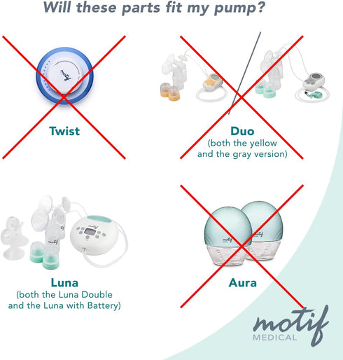 (2 21 mm) Motif Medical Luna Breast Pump Flange - Comfortable Breast Pump Flanges for Better Milk Flow & Pumping Ease