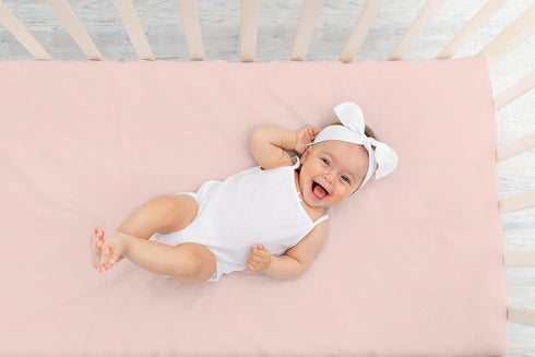 Sweet Jojo Designs Fitted Baby Crib Sheets, Blush Pink, Standard Size for Girls, Infant Nursery, Toddler Room