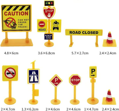 Set Favors-16pcs Newmemo Construction Cake Topper Vehicles Cake Decoration Truck Excavator Tower Crane Cupcake Topper