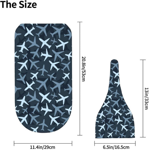 Set KiuLoam Camouflage Blue Jets Airplanes Newborn Swaddle with Matching Hat, Newborn Receiving Blanket Soft Unisex