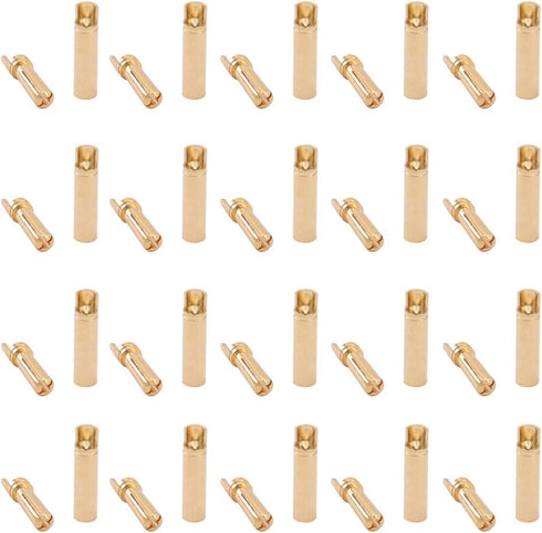 20 Pairs Gold Plated 4.0mm Thick Bullet Connector Banana Plug for ESC Battery, C131-20