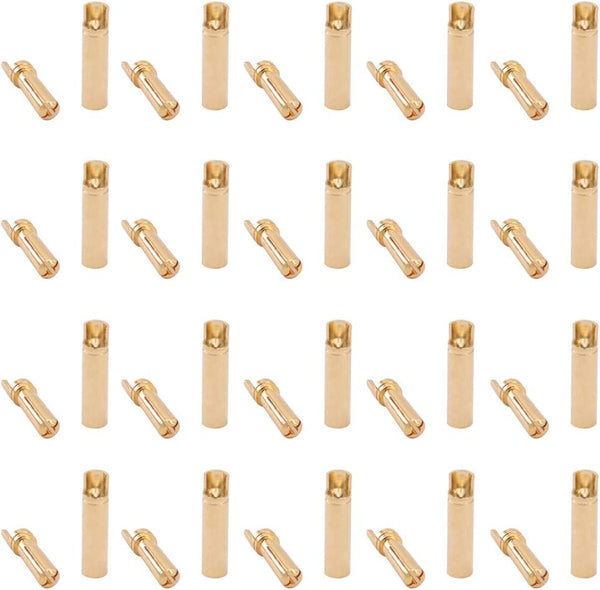 20 Pairs Gold Plated 4.0mm Thick Bullet Connector Banana Plug for ESC Battery, C131-20