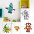 Cartoon Robot Wall Stickers, DIY Removable Vinyl Wall Decals for Kids Nursery Bedroom Playroom Decor