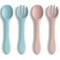 Vicloon Silicone Baby Spoon and Fork Set, 4PCS Baby Led Weaning Utensils, Dishwasher Safe