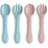 Vicloon Silicone Baby Spoon and Fork Set, 4PCS Baby Led Weaning Utensils, Dishwasher Safe