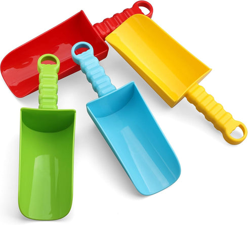 9" 4 Pack Jumbo Beach Sand Shovels Toys for Kids Adults, Large Sand Beach Spade Scoop Garden Tools for Sandbox Kit