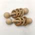 2pcs Beech Wood Ring Rattle - Montessori Toys Wooden Educational Ring Rattle with Chew Wood Beads (Rattle 2pcs)