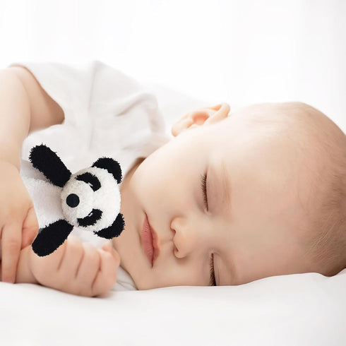 Baby White Panda Soft Stuffed Animal Security Blanket, Plush Panda Lovey, Cuddly Snuggle Blankie for Boys & Girls, 14"