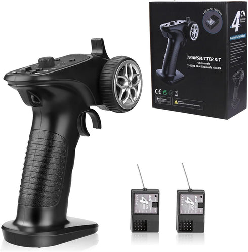 HTLNUZD 4H-TX 4CH 2.4GHz RC Radio System Transmitter with 4CH Controller Remote Control