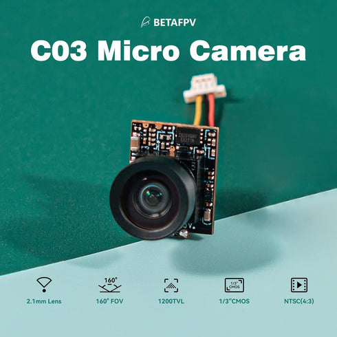 BETAFPV C03 FPV Micro Camera 1/3'' CMOS Sensor 1200TVL with Global WDR 2.1mm Lens for Indoor Micro Whoop Drone