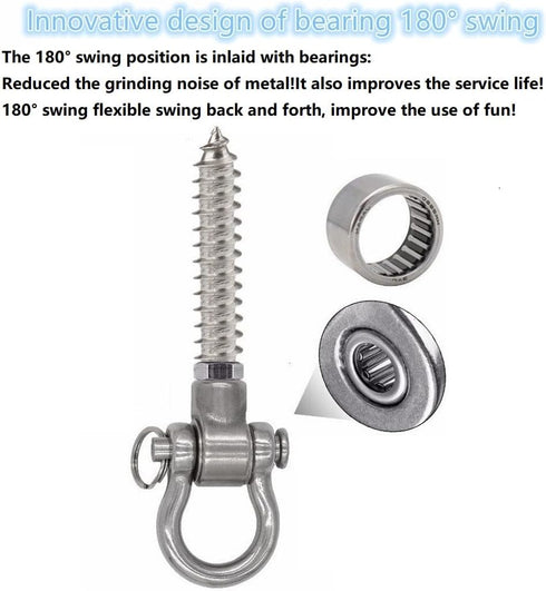 2 Permanent Heavy Duty Anti Rust Bearing Hanger for Yoga Hammock Chair and Playground Accessories