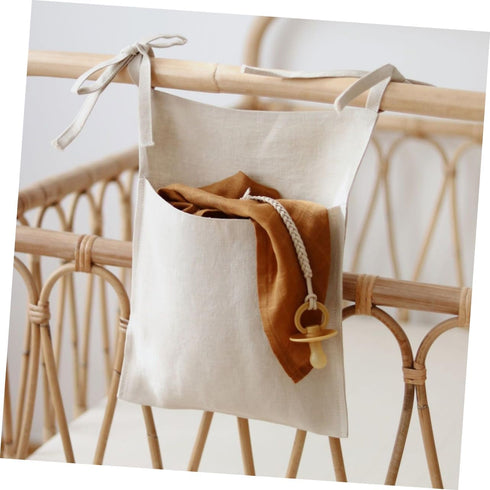 VALICLUD Multi Functional Linen Bedside Hanging Organizer Pouch Space Saving Storage Bag for Books and Daily Supplies