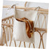 VALICLUD Multi Functional Linen Bedside Hanging Organizer Pouch Space Saving Storage Bag for Books and Daily Supplies