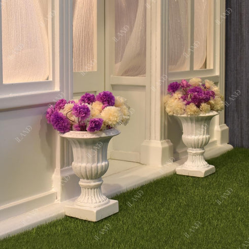 2pcs (2pcs iLAND Miniature Dollhouse Accessories, Dollhouse Plants w/Dry Flowers Mini Urn Planters w/Flowers)