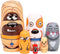 Moonmo 6pcs Handmade Wooden Russian Nesting Dolls, Cute Dogs Matryoshka Dolls