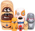 Moonmo 6pcs Handmade Wooden Russian Nesting Dolls, Cute Dogs Matryoshka Dolls