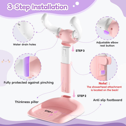 LimboGlow Anti-Pinch 6-36 Upgraded Baby Shower Stand with Silicone & Anti-Slip Base, Adjustable Height Soporte para
