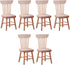 Toyvian 6 pcs Mini Wood Dollhouse Chairs, 1:12 Scale, Miniature Furniture Props for Dollhouse Landscape Garden