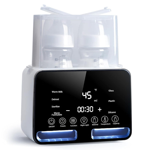 Losbenco Double Bottle Warmer and Steri-lizer, 8-in-1 Fast Baby Milk Warmer with Timer