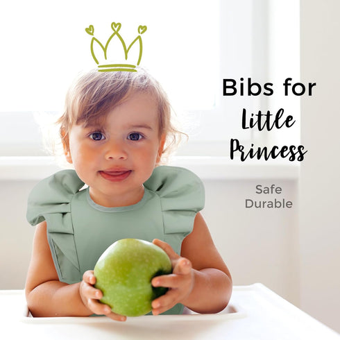 3 JaGely Pcs Baby Food Bib for Eating Waterproof Washable Toddler Bib Soft Feeding Apron with Food Catcher for Toddler