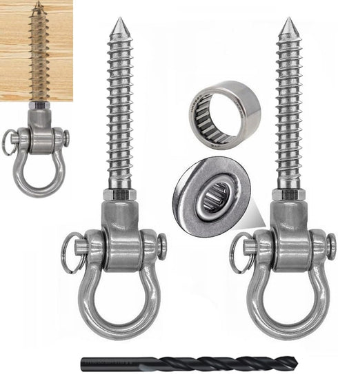 2 Permanent Heavy Duty Anti Rust Bearing Hanger for Yoga Hammock Chair and Playground Accessories
