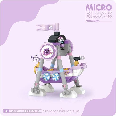 MEIEST 4 Set,Simulation PCS Mini Amusement Park Building Blocks Architecture Collection Particle Construction Building