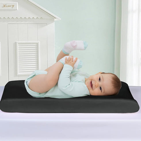 david's Kids 3 Pack Changing Pad Cover Set, Ultra Soft Cozy Microfiber Sheets for Baby Girls, Black & Grey & Navy Blue