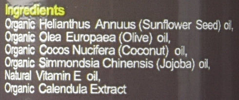 5 Oz US Organic Baby Oil with Calendula, Jojoba, and Olive Oil with Vitamin E, USDA Certified Organic, No Alcohol