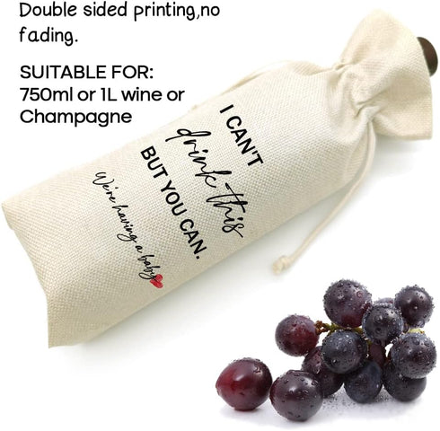 Socive Pregnancy Announcements Wine Bag, Cute Baby Announcement Wine Bag, Pregnant Reveal, Grandparents Baby Gifts