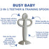 2-in-1 Busy Baby Teething Spoon - Teether and Training Spoon for Self Feeding, Dishwasher Safe, BPA Free, Food Grade