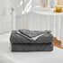 4 Set Pieces Tufted Toddler Bedding Dark Grey Jacquard Tufts, Soft and Embroidery Shabby Chic Boho Bohemian Design
