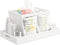 Diaper Caddy Organizer, Wooden Diaper Storage for Nursery, White, Rectangular Size