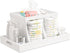 Diaper Caddy Organizer, Wooden Diaper Storage for Nursery, White, Rectangular Size