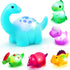 TOY Life Light Up Dinosaur Bath Toys for Kids 3 4 5 8, No Hole Bath Toys for Toddlers, Baby Bath Time Toys