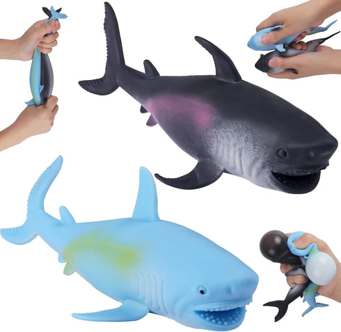 AiSiXin Shark Stress Balls (2Pack) Squishy Toys for Kids Adults, 8 Inch Shark