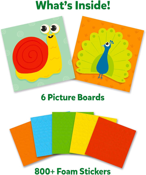 800+ 3D 3, 4, 5, 6, 7 Skillmatics Foam Sticker Art Activity - Animals, Mess-Free Fun for Kids, Foam Stickers, DIY Felt