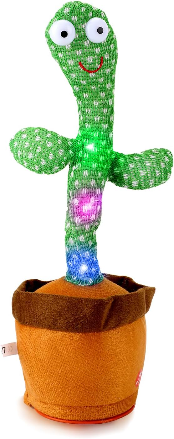 USB Charging Dancing Talking Cactus Toy - Baby Toy with 120 English Songs and Mimicking Feature