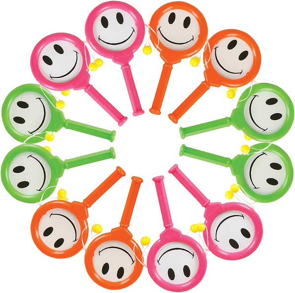 ArtCreativity Smile Hand Drums Set of 12, Musical Toys for Kids in Assorted Colors, Easy to Play Instruments for Parties