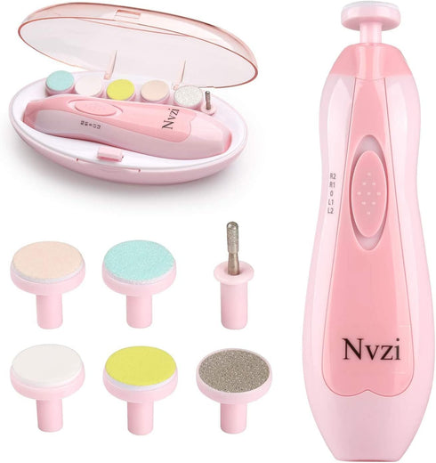 Baby Nail Trimmer Electric, Nail File Baby Nail Clippers with Light for Newborn or Toddler Toes and Fingernails