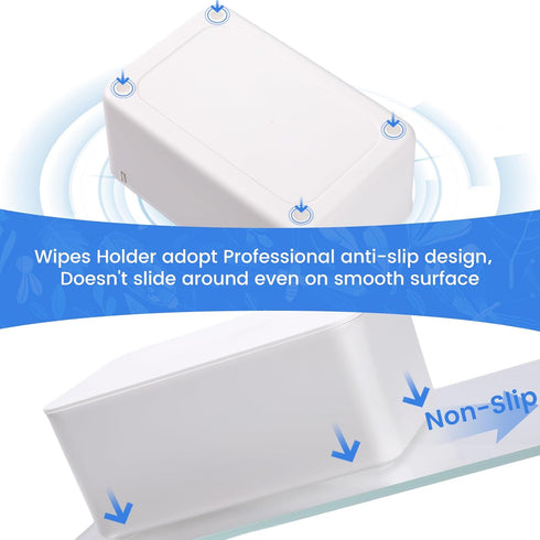 Lijroavy Baby Wipes Dispenser, Baby Wipe Holder for Fresh Wipes, Non-Slip Baby Wipes Container, Refillable Wipes Box