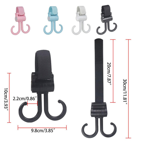 JOKOTI Upgraded Car Hook Baby Stroller Hooks for Hangings Diaper Bags Stroller Hook Stroller Accessories Travel, black