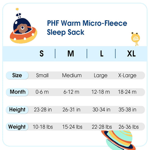 3 Pack 0-6 2-Way PHF Warm Micro-Fleece Baby Sleep Sack Months, Soft Baby Wearable Blanket, Zipper Sleeping Bags, Comfy