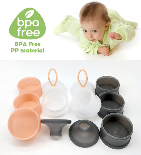 LADISO 2 Packs Baby Formula Dispenser, Formula Container, Portable Milk Powder Dispenser Container, Baby Feeding Travel