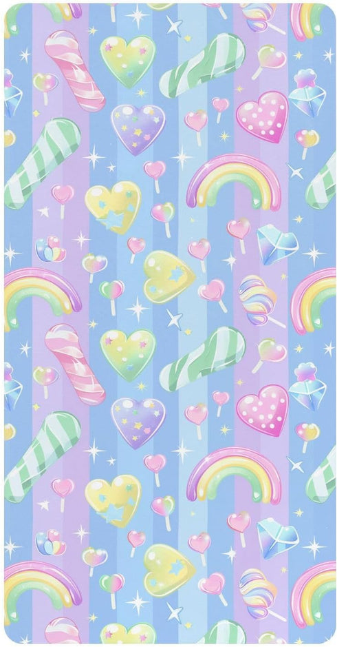miaozhen Cotton Baby Crib Sheets Soft Breathable Cane Candy Cartoon Playard Mattress Sheets