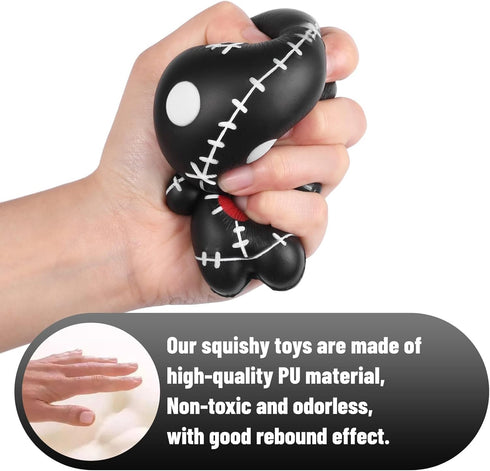 Anboor 4.7" Voodoo Dolls Squishies, Cute Ghost Doll Stress Relief Kawaii Soft Slow Rising Squeeze Toys