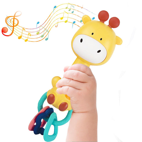 Baby Music Rattle Toy - Teething Toy for Infants 6-12-18 Months, Sensory Toys for Baby Boy Girl Gifts (Giraffe)