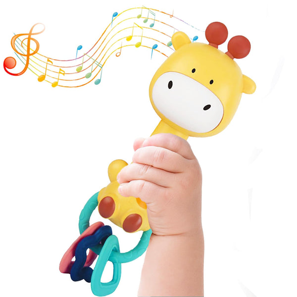 Baby Music Rattle Toy - Teething Toy for Infants 6-12-18 Months, Sensory Toys for Baby Boy Girl Gifts (Giraffe)