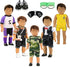 Barwa Boy Doll Clothes, 5 Sets, 2 Pairs Shoes, 1 Pair Glasses for 18 Inch Boy Dolls