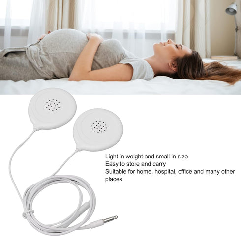 Shop Prenatal Belly Headphones for Women - Baby Heartbeat Monitor, Music Splitter & 12 Stickers - White.