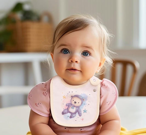 6 Pack Maiwa Waterproof Cotton Baby Bibs for Girls Boys for Drooling Eating with Snaps